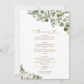 Karte des Greenery Pumpkin Hochzeit im Herbst Menü (Vorderseite)