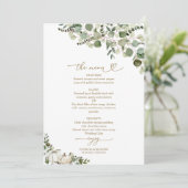 Karte des Greenery Pumpkin Hochzeit im Herbst Menü (Stehend Vorderseite)