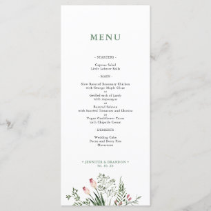 Karte des Greenery Watercolor Wedding Reception Me