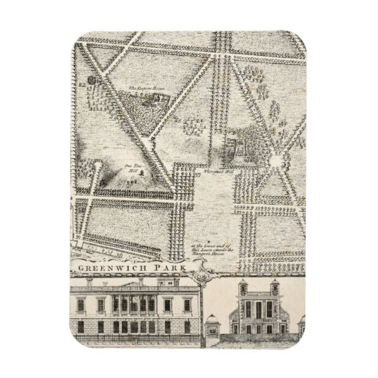 Karte des Greenwich Parks Magnet (Vertikal)