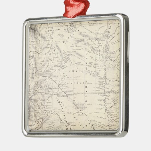 Karte des großen Chaco und der benachbarten Silbernes Ornament (Links)