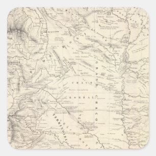 Karte des Großen Chaco und der Nachbarregionen Quadratischer Aufkleber