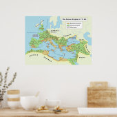 Karte des größten Ausmaßes des Römischen Reiches Poster (Küche)