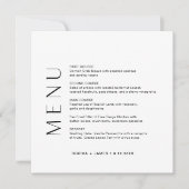 Karte des HARLOW Square Dinner (Vorderseite)