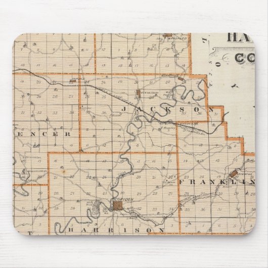 Karte des Harrison-Landkreises Mousepad (Vorne)