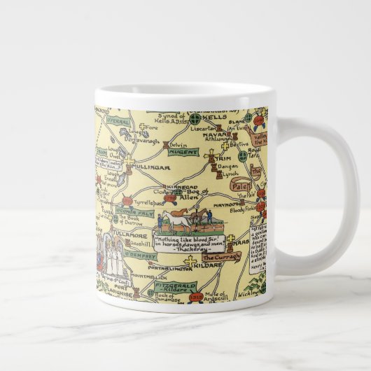Karte des historischen Irlands Jumbo-Tasse (Rechts)