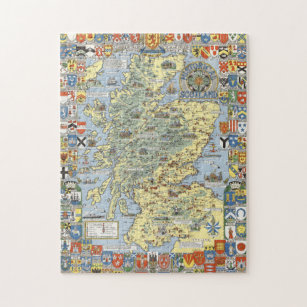 Karte des historischen Schottlands Puzzle