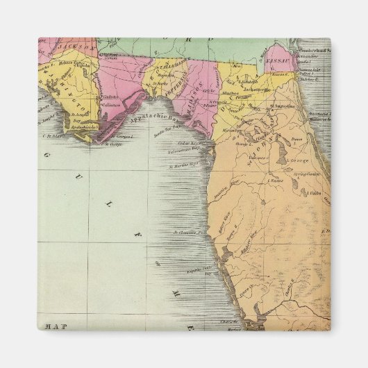 Karte des Hoheitsgebiets von Florida 2 Magnet (Vorne)