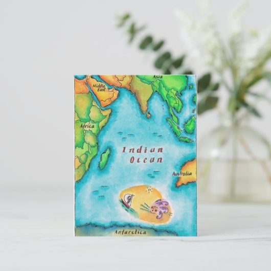 Karte des Indischen Ozeans (Stehend Vorderseite)