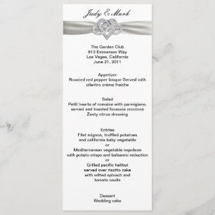 Karte des "Infinity Heart Wedding Menu"