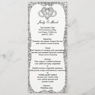 Karte des "Infinity Heart Wedding Menu"