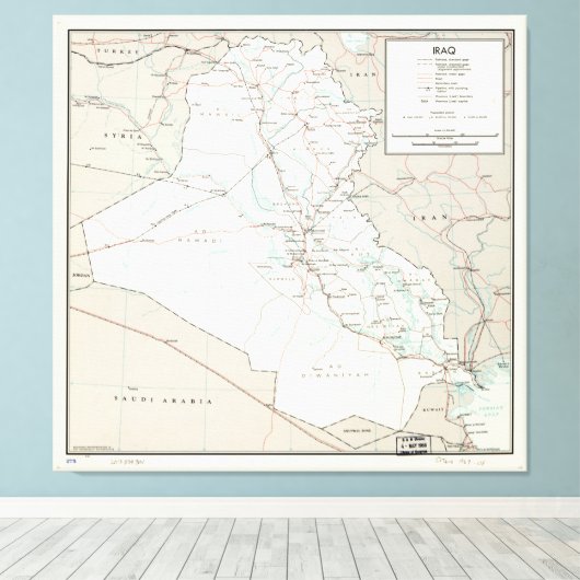 Karte des Irak (1967) Leinwanddruck (Insitu (Holzboden))