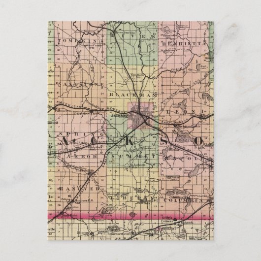 Karte des Jackson-Landkreises, Michigan (Vorderseite)