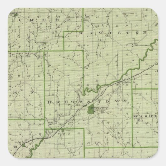 Karte des Jackson-Landkreises Quadratischer Aufkleber (Vorderseite)