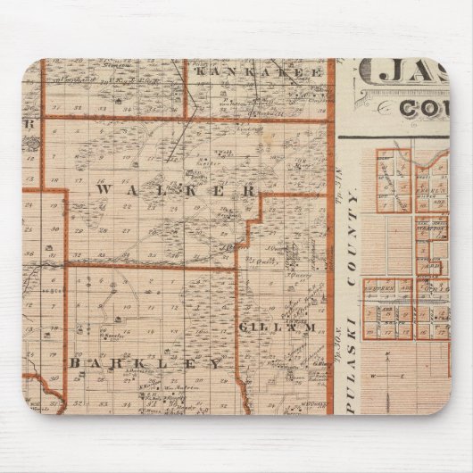 Karte des Jasper-Landkreises Mousepad (Vorne)