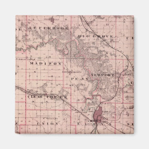 Karte des Johnson-Landkreises, Staat von Iowa Magnet