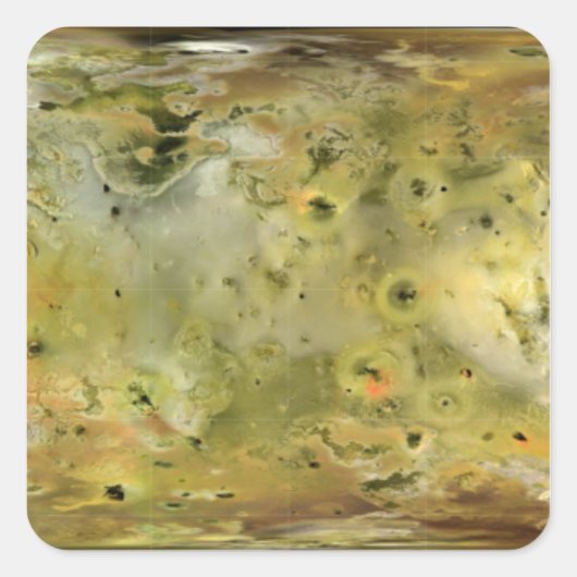 Karte des Jupitermonds Lo Quadratischer Aufkleber (Vorderseite)