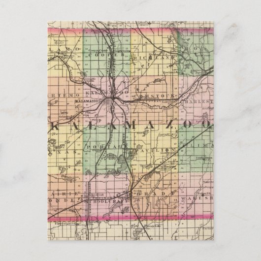 Karte des Kalamazoo Landkreises, Michigan (Vorderseite)