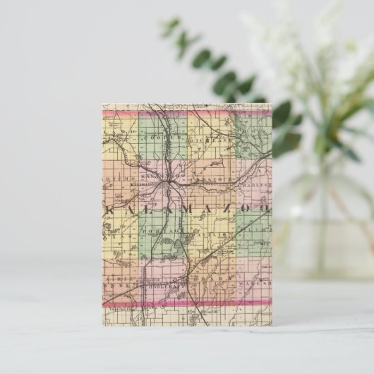 Karte des Kalamazoo Landkreises, Michigan (Stehend Vorderseite)