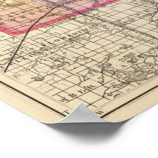 Karte des Kalamazoo Landkreises, Michigan Poster (Ecke)