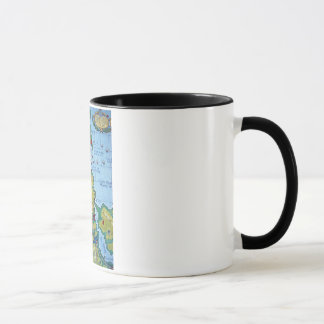 Karte des Kampfes von Corunna Tasse
