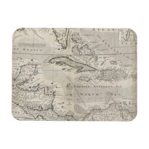 Karte des karibischen   1715 magnet