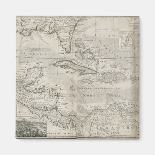 Karte des karibischen   1715 magnet