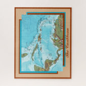 Karte des karibischen Meeres und der Inseln Puzzle (Vertikal)