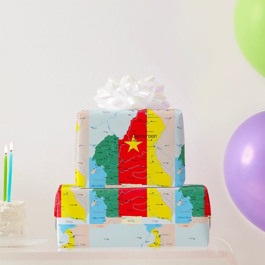 Karte des Kartons von Kamerun Geschenkpapier
