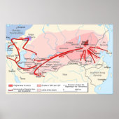 Karte des Khan-Reiches im 13. Jahrhundert Poster (Vorne)