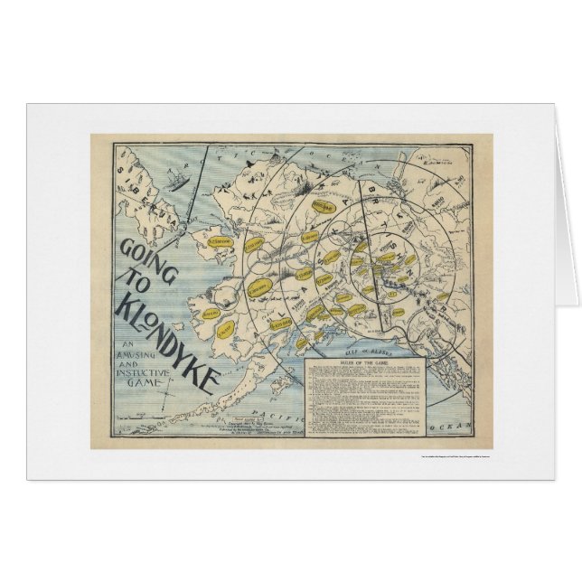 Karte des Klondyke von einem Brettspiel 1897 (Vorderseite (Horizontal))