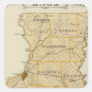 Karte des Knox-Landkreises Quadratischer Aufkleber