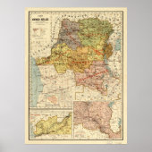 Karte des Kongo, Afrika (1896) Poster (Vorne)