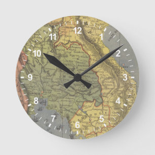 Karte des Königreiches von Siam Runde Wanduhr
