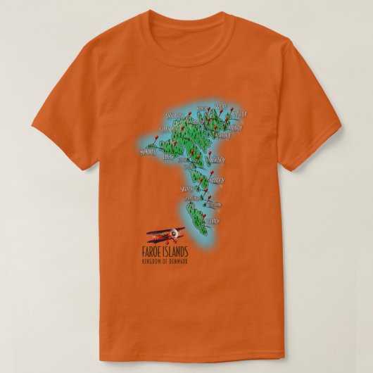 Karte des Königreichs der Färöer T-Shirt (Design vorne)