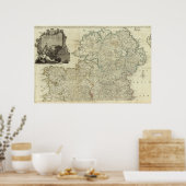 Karte des Königreichs Irland Nord Poster (Küche)