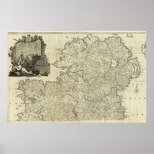 Karte des Königreichs Irland Nord Poster (Vorne)