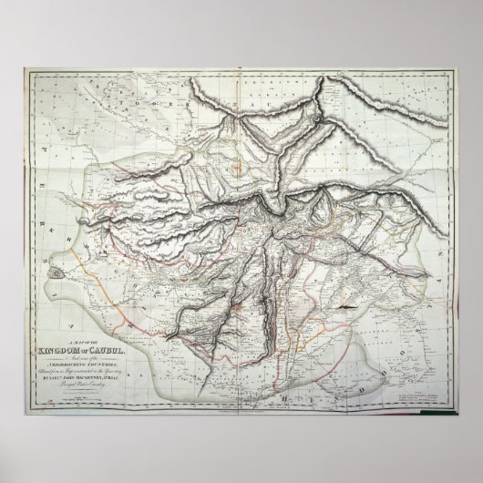 Karte des Königreichs Kabul Poster (Vorne)