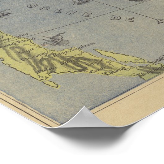 Karte des Königreichs Siam Poster (Ecke)