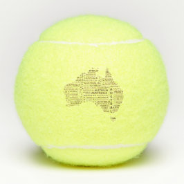 Karte des Kontinentes Australien Tennisbälle