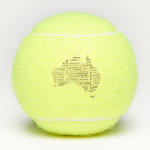 Karte des Kontinentes Australien Tennisbälle