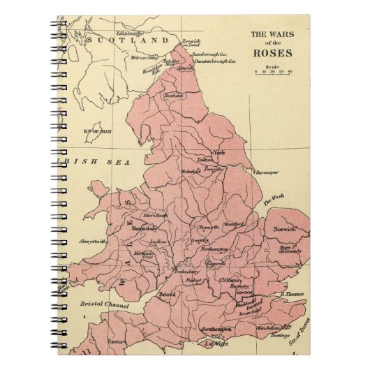 Karte des Krieges der Rosen Notizblock (Vorderseite)