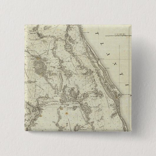 Karte des Kriegssitzes in Florida Button (Vorderseite)