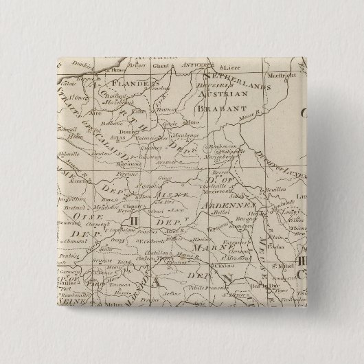 Karte des Kriegssitzes in Frankreich 2 Button (Vorderseite)