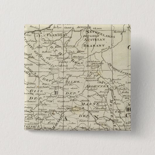 Karte des Kriegssitzes in Frankreich Button (Vorderseite)