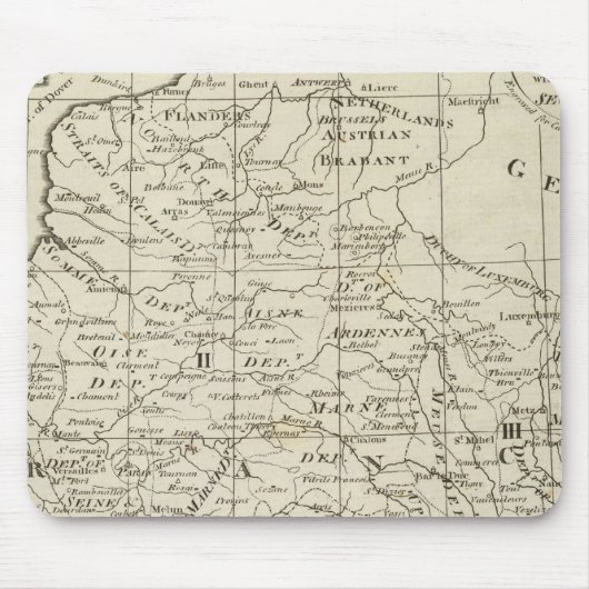 Karte des Kriegssitzes in Frankreich Mousepad (Vorne)