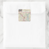 Karte des Kriegssitzes Quadratischer Aufkleber (Tasche)