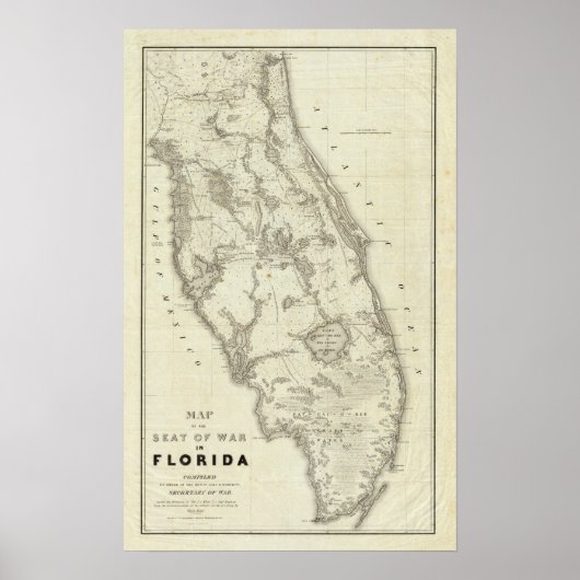 Karte des Kriegsstandortes in Florida Poster (Vorne)