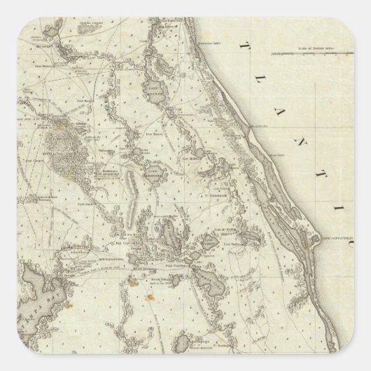 Karte des Kriegsstandortes in Florida Quadratischer Aufkleber (Vorderseite)