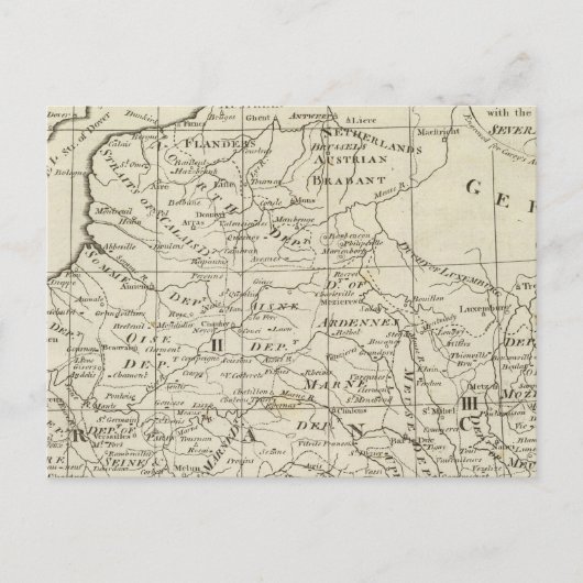 Karte des Kriegsstandortes in Frankreich (Vorderseite)